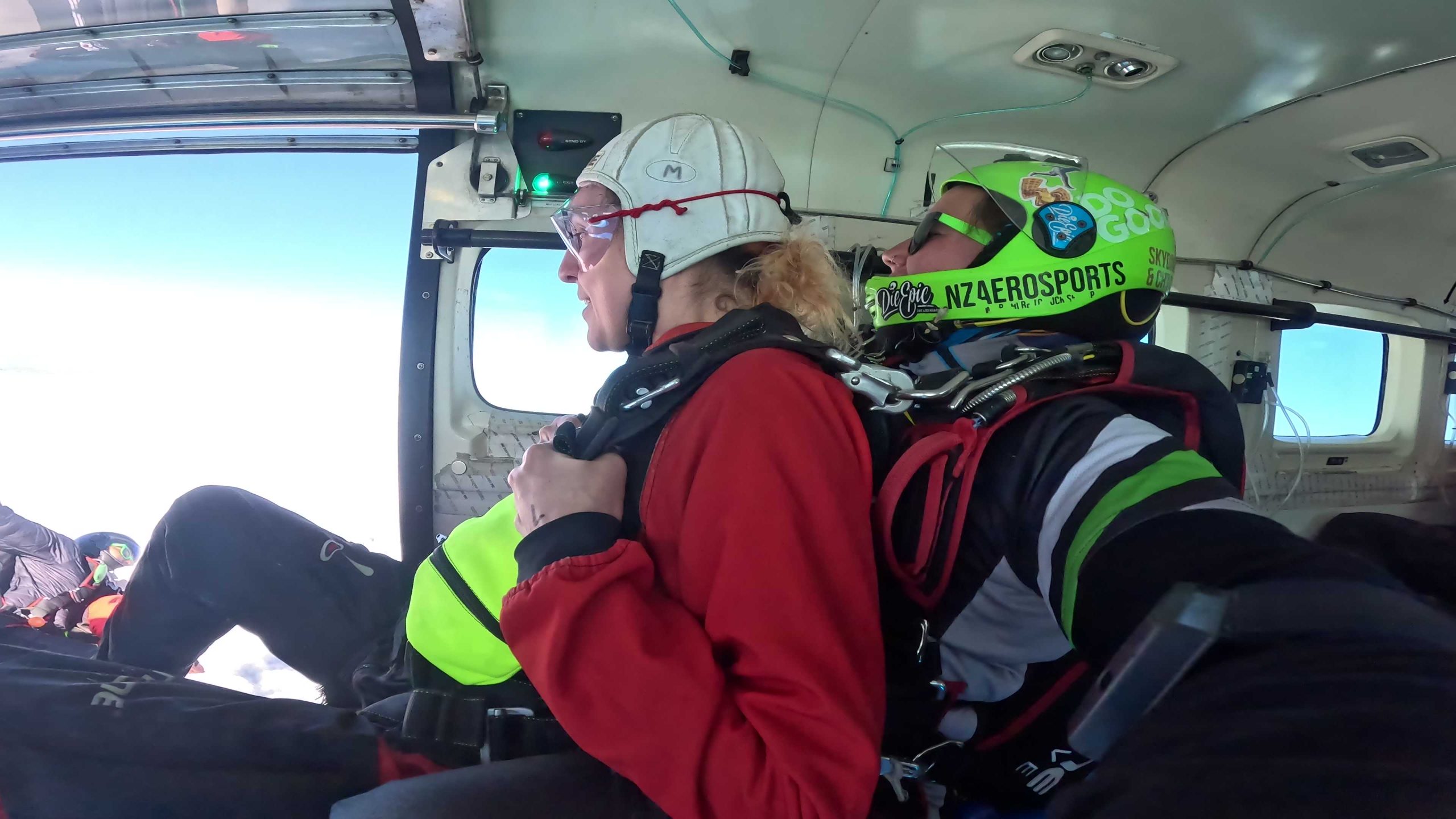 About to jump out of a plane and skydive in Queenstown, New Zealand