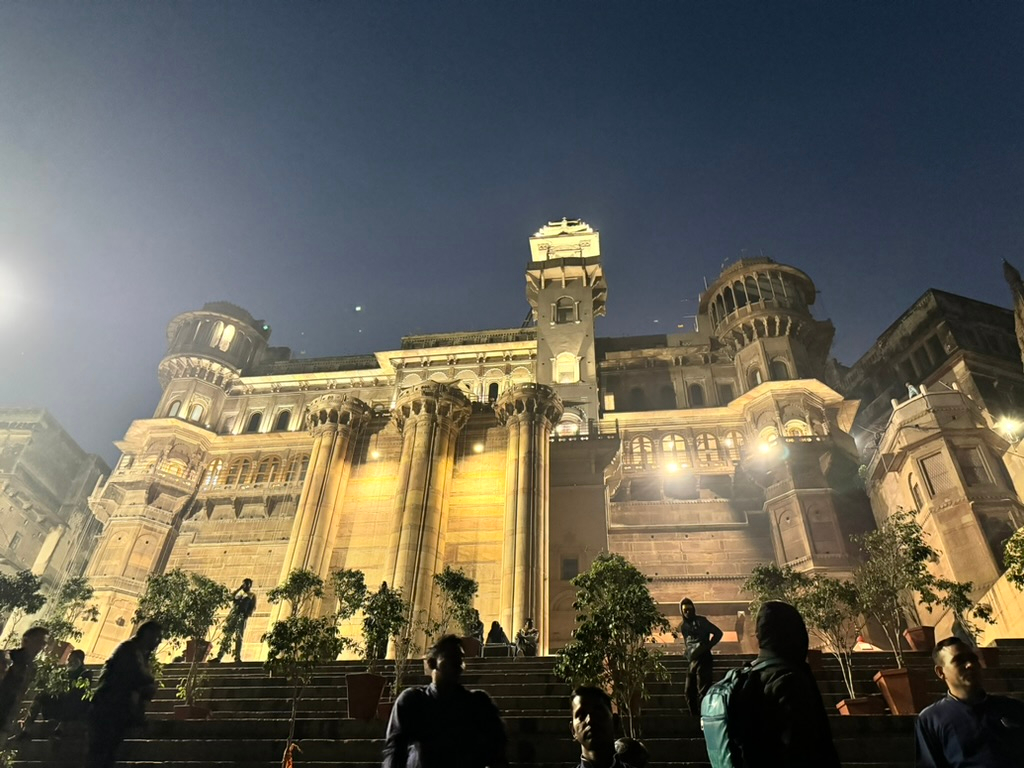 The stunning exterior of BrijRama Palace in Varanasi, India