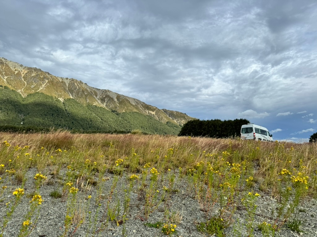 RV in Mavora Lakes Campsite in New Zealand