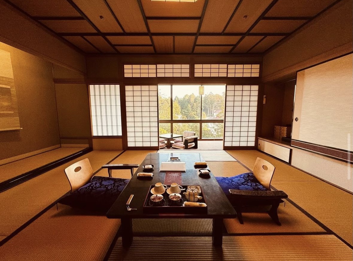 Traditional Japanese room at Houshi Ryokan in Komatsu, Japan