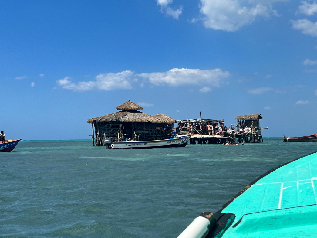 Pulling up to Floyd's Pelican Bar in Treasure Beach, Jamaica