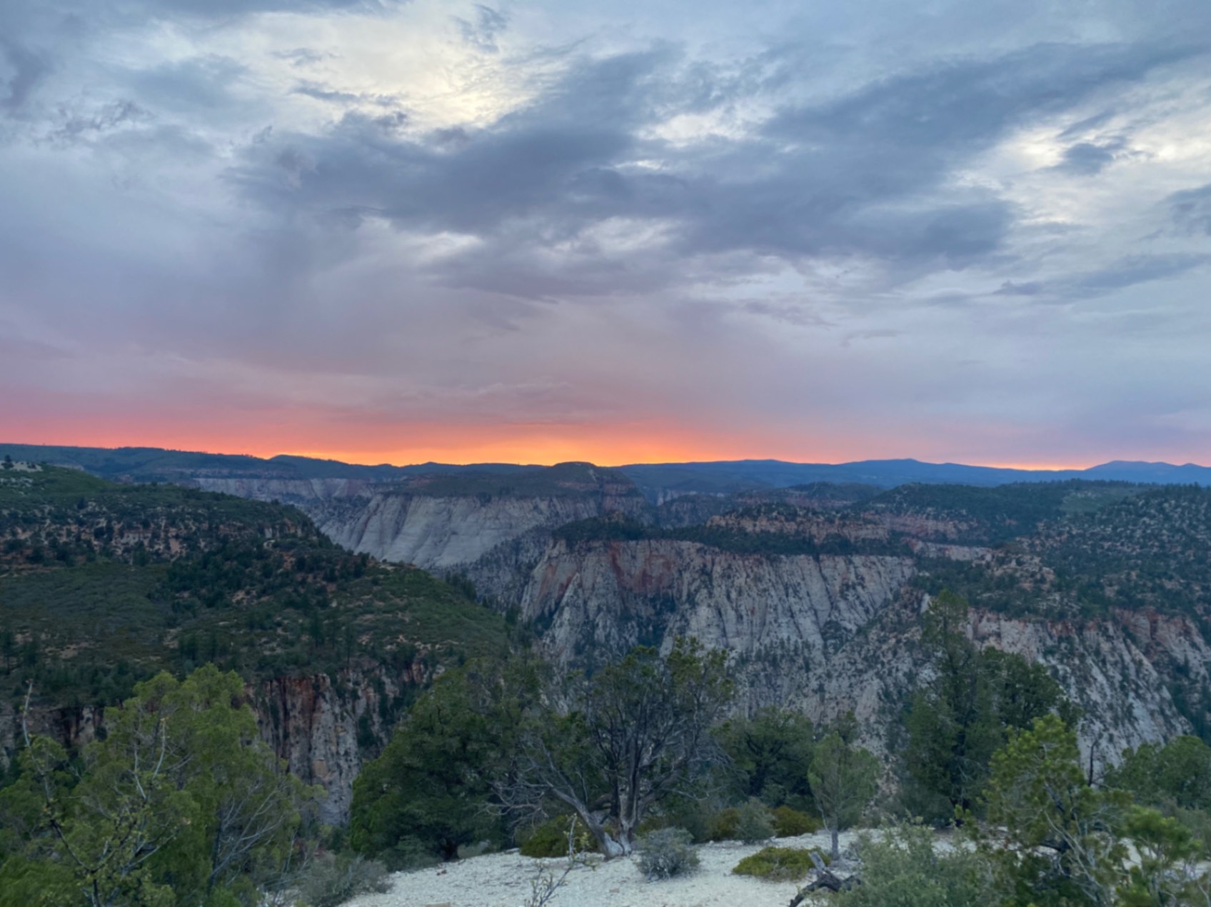 Stunning sunset in Zion National Park, Utah, USA