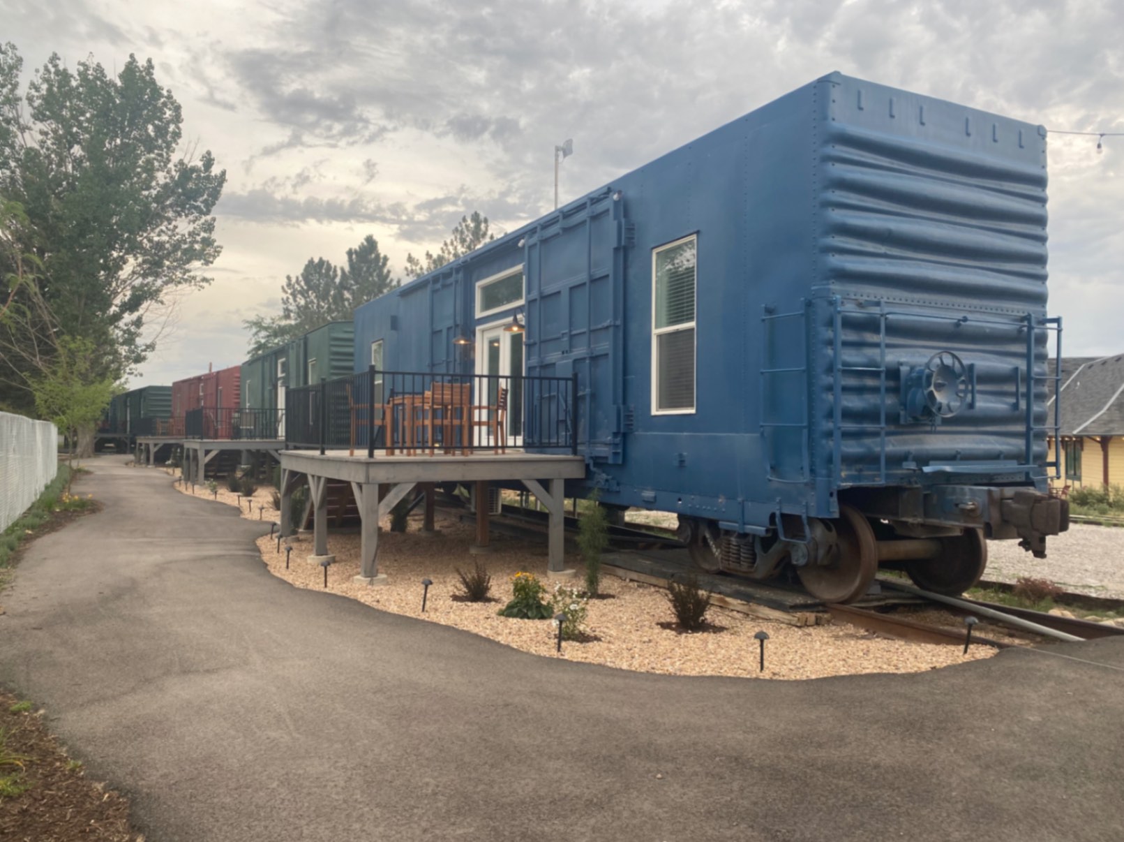 Unique accommodations - a caboose village, Track 89, in Mt Pleasant, Utah, USA