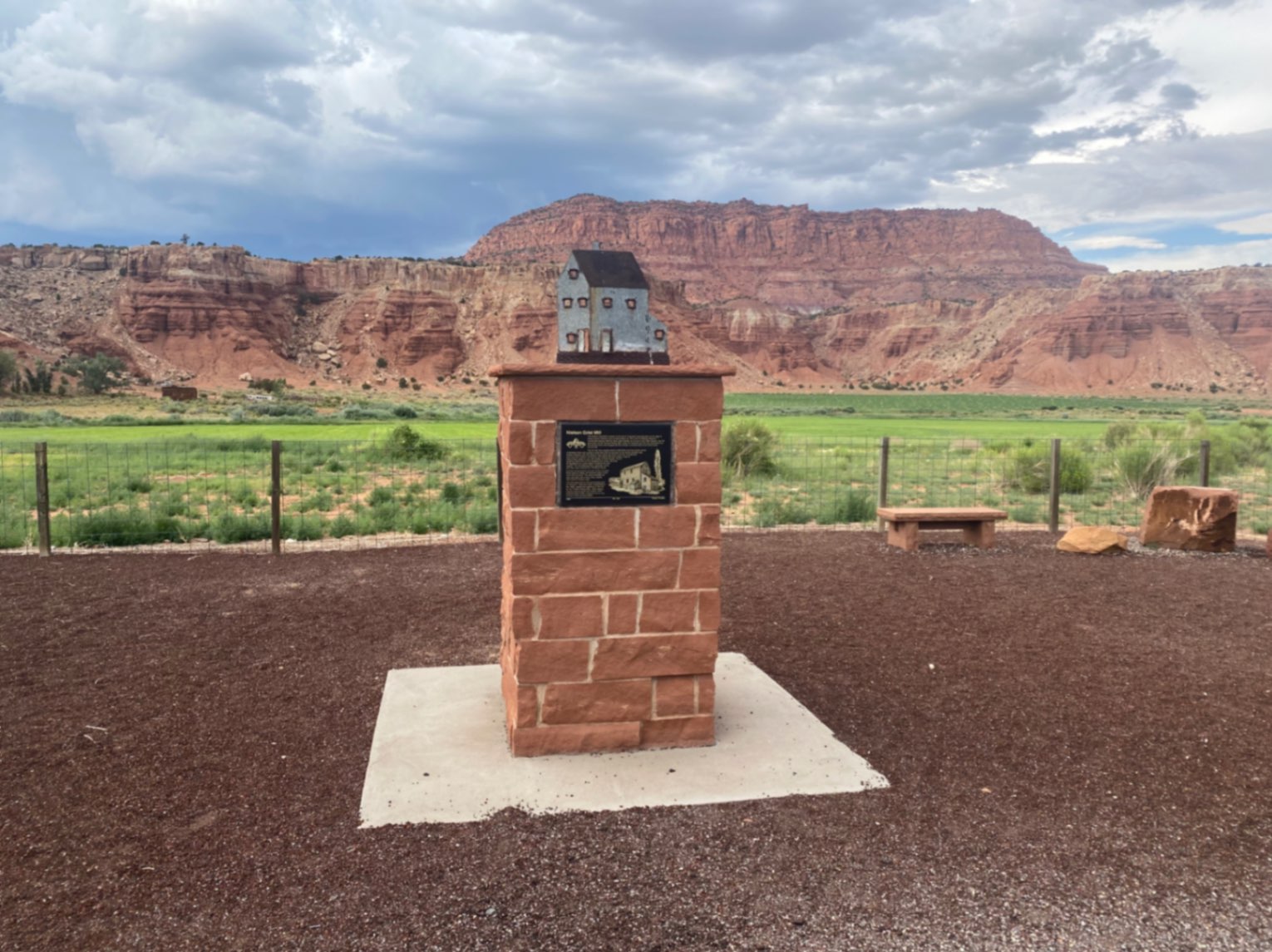 Structure at the entrance of Torrey, Utah, USA coming from the north