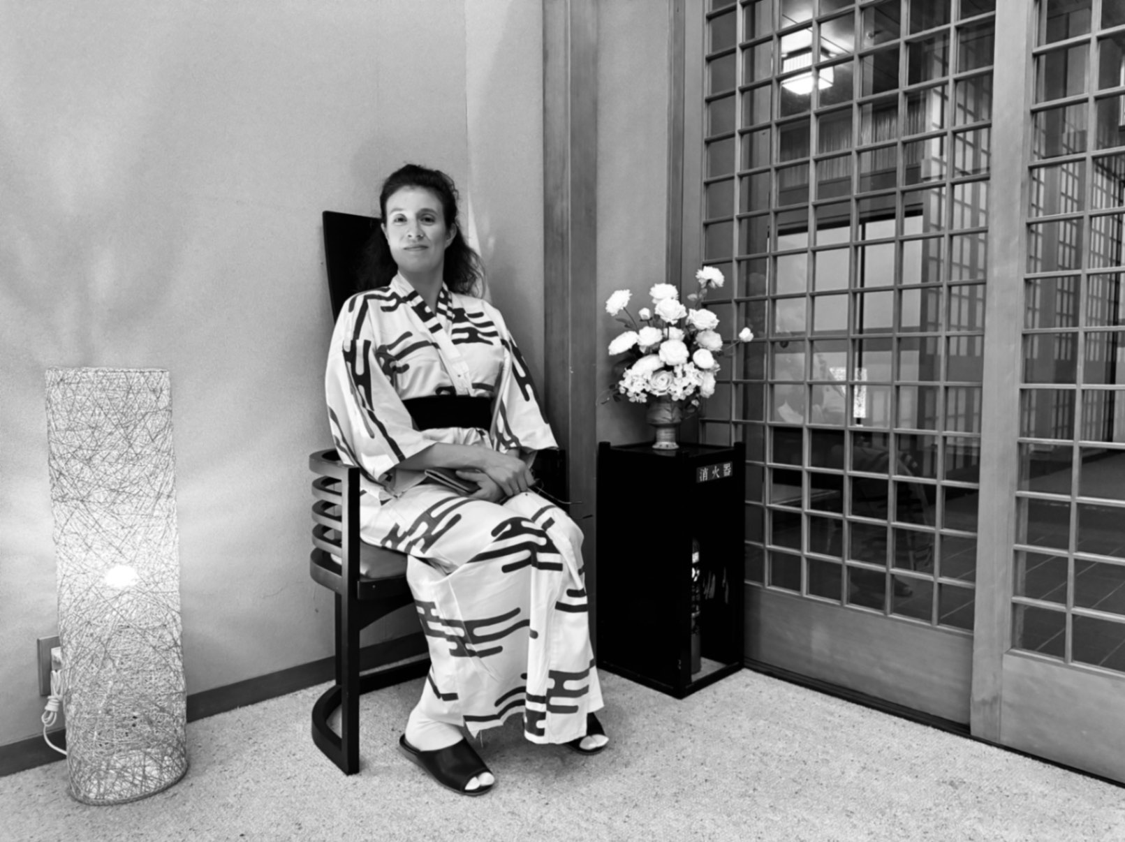 Woman dressed in traditional Japanese yukata (robe) at Houshi Ryokan in Komatsu, Japan